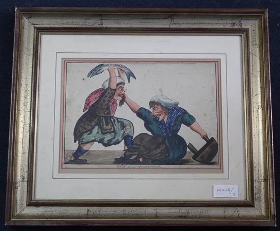 Irish School c.1800 Pill Lane Amusement, 9 x 13in.
